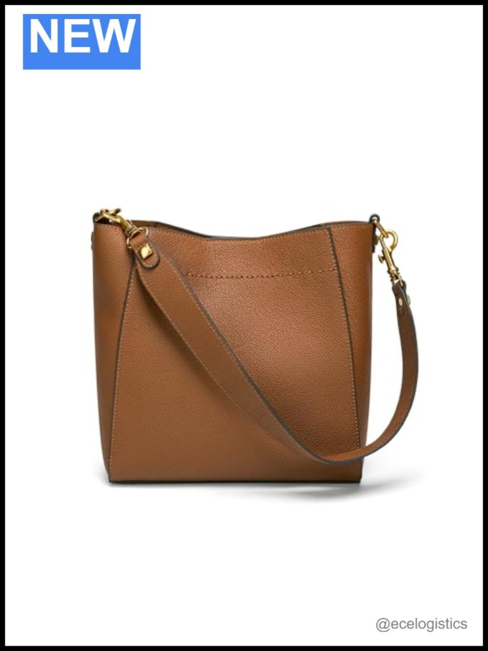 Genuine Leather Bucket Hobo Bag Women Shoulder Tote Purse Detachable Strap